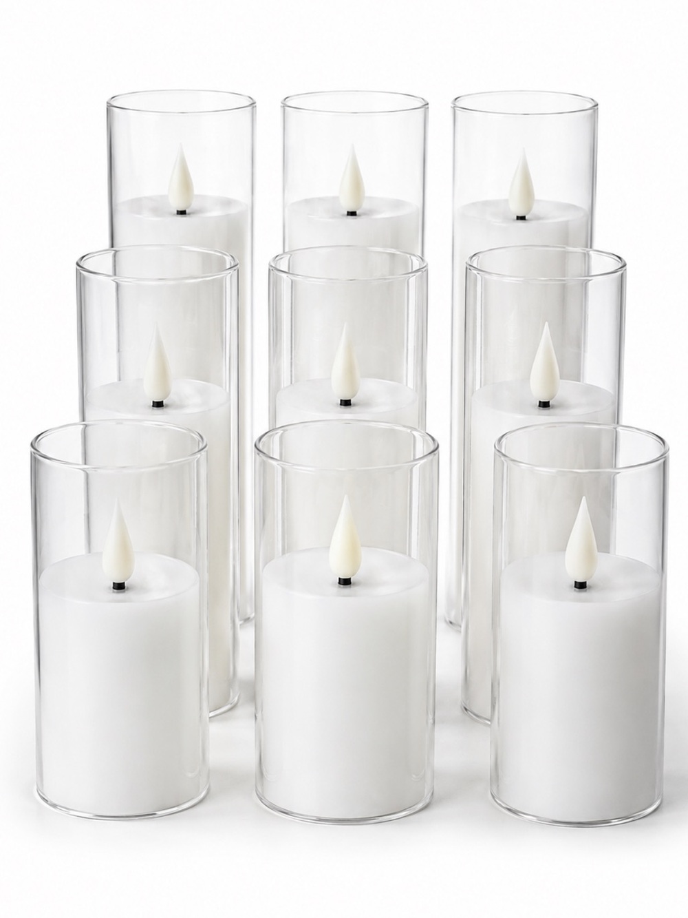 ✨ 9-Piece Flameless Battery-Operated LED Candle Set | 3 Sizes NEW